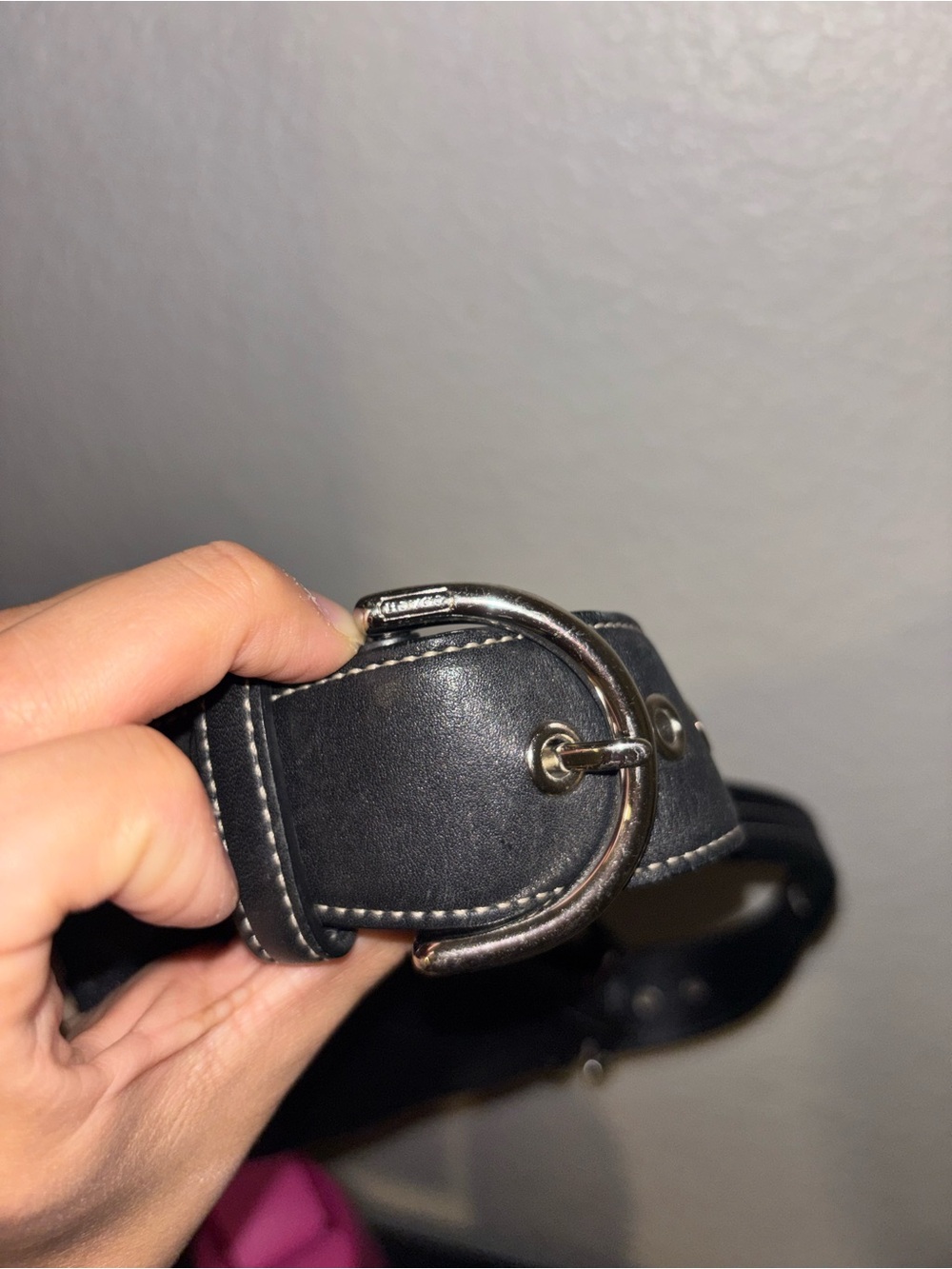 VTG Coach Black Leather Mini Shoulder Bag with White Stitching - Picture 4 of 9